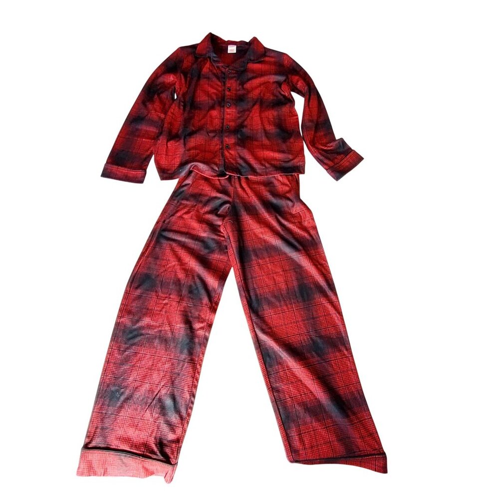 Cat & Jack Red Plaid Sleepwear Pants Size L 10/12 Recycled Polyester Youth